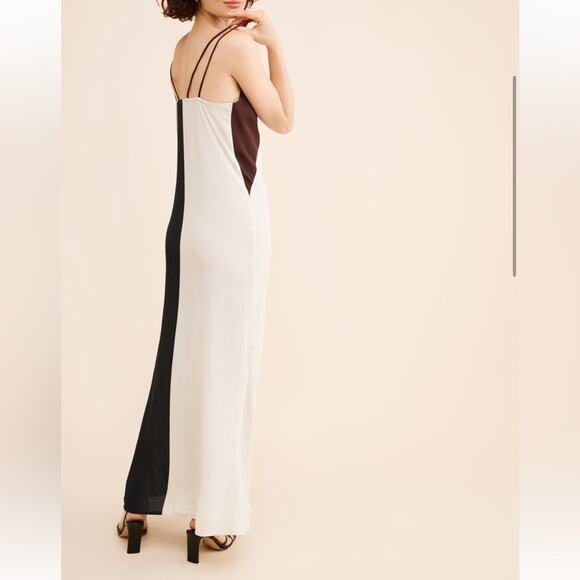 Conditions Apply Womens Avimaria Colorblock Black White Slip Sundress Maxi Dress - Picture 6 of 16